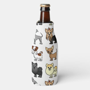 Cute Toy Dog Breed Pattern Bottle Cooler