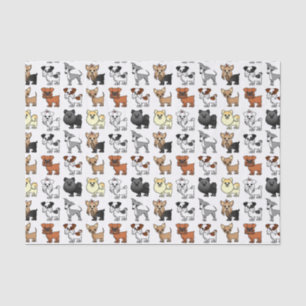 Cute Toy Dog Breed Pattern Tissue Paper