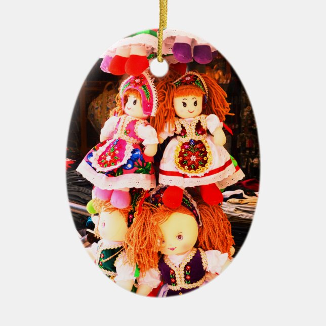 Cute toy dolls ceramic tree decoration (Front)