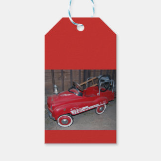 Cute Toy Fire Truck Wagon Gift Tags