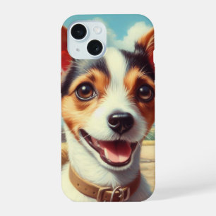 Cute Toy Fox Terrier Painting iPhone 15 Case