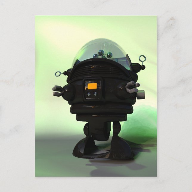 Cute Toy Planet Robot Postcard (Front)