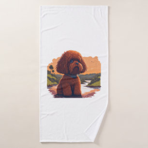 Cute Toy Poodle Bath Towel