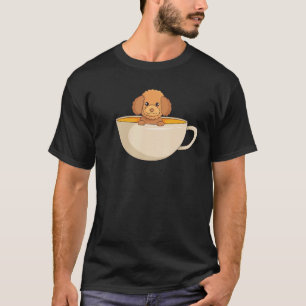 Cute Toy Poodle In a Coffee Cup Coffee Fan Dog T-Shirt