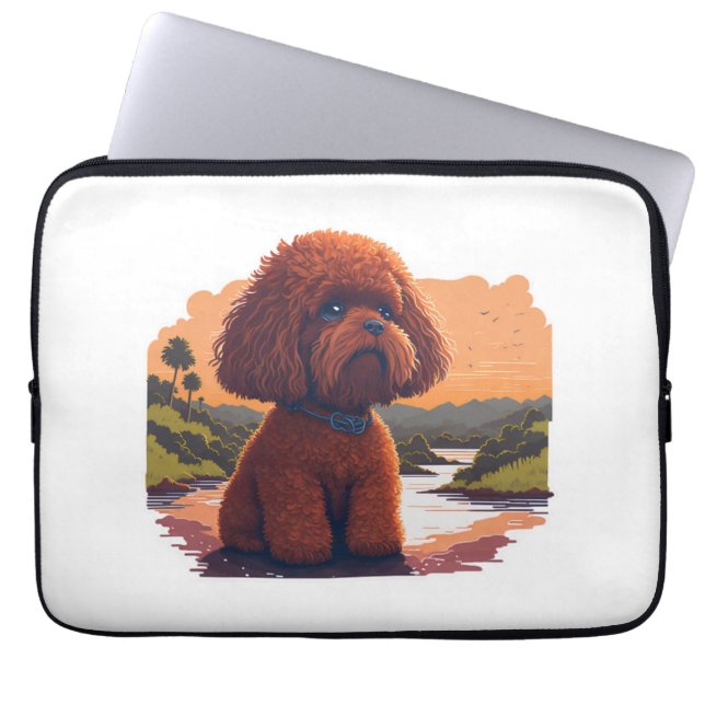 Cute Toy Poodle  Laptop Sleeve (Front)