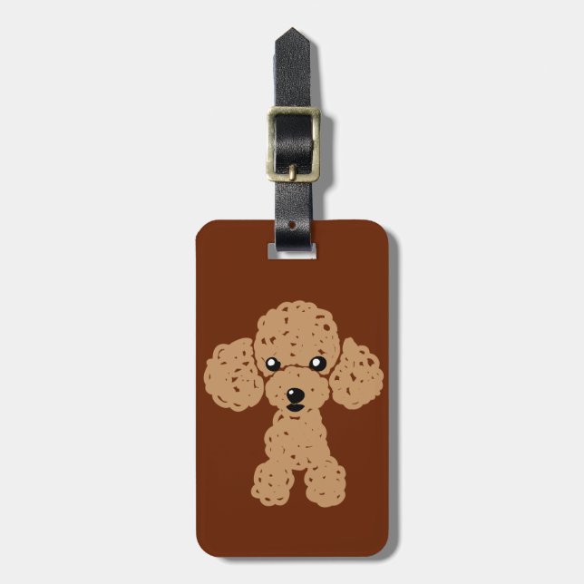 cute toy poodle luggage tag (Front Vertical)