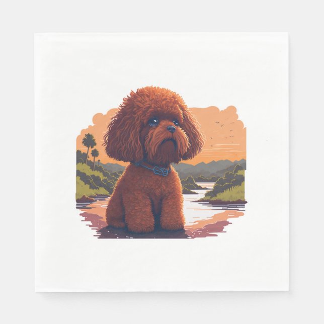 Cute Toy Poodle  Napkin (Front)