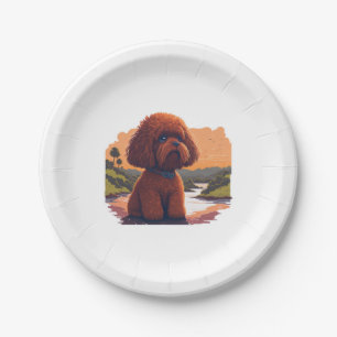 Cute Toy Poodle Paper Plate