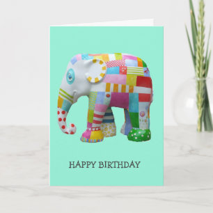 Cute toy retro elephant whimsical birthday card