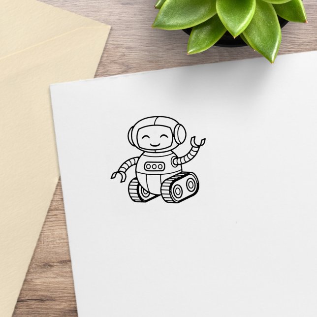 Cute Toy Robot 1x1 Rubber Stamp (Creator Uploaded)