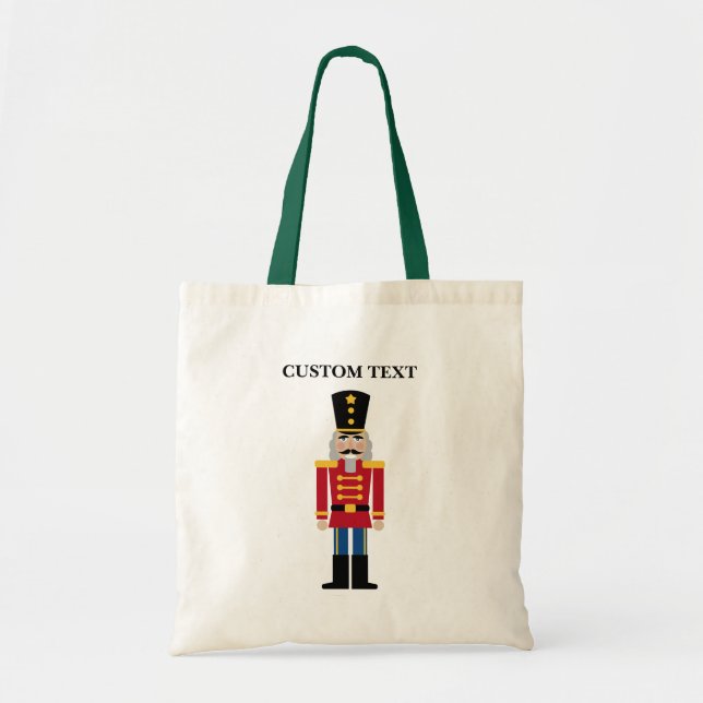 Cute toy solider nutcracker drawing Christmas Tote Bag (Front)