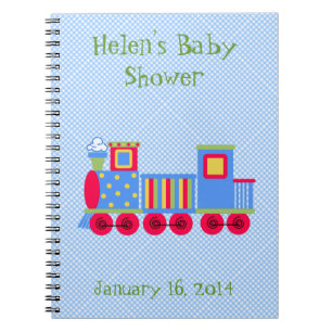 Cute Toy Train Baby Shower Custom Notebook