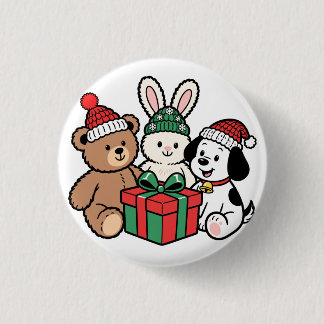 Cute toys with gift christmas button