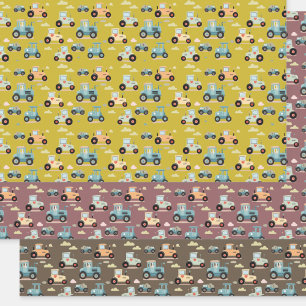 Cute tractor pattern farm kid gift Wrapping Paper