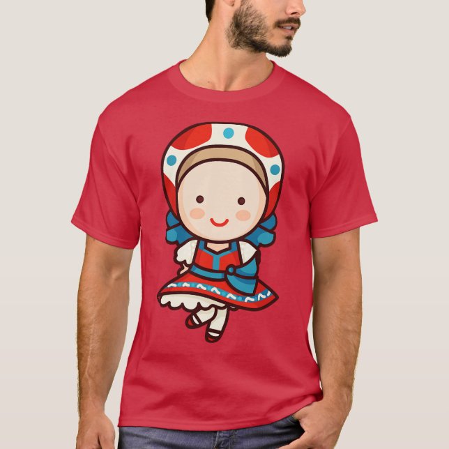 Cute Traditional Russian Folk Dancer T-Shirt (Front)