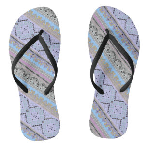 Cute traditional Ukrainian ornaments stripes Flip Flops