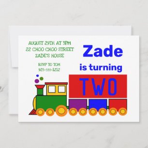 Cute Train Boy's Birthday Invitation