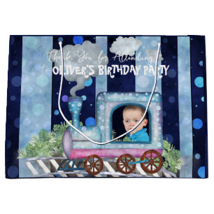 Cute train engine large gift bag