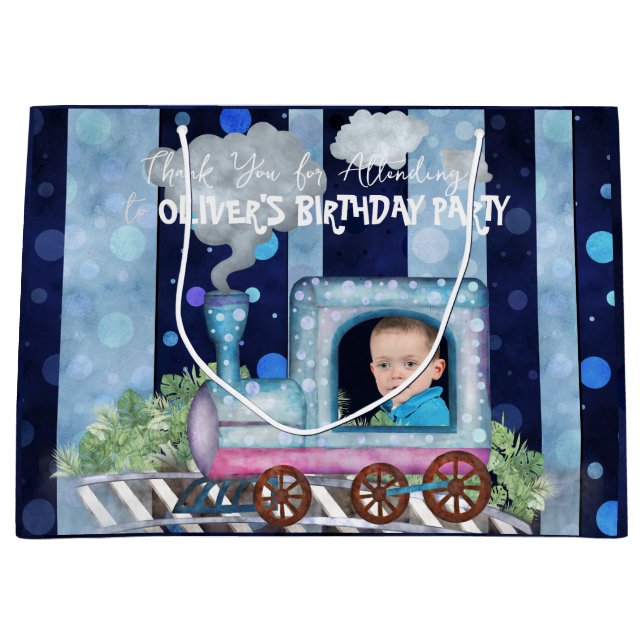 Cute train engine  large gift bag (Front)