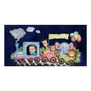 Cute train engine poster