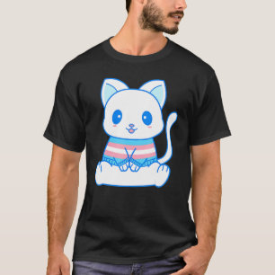 Cute Trans Cat - Transgender Trans Flag Kitten T-Shirt