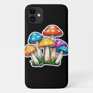 Cute Transparent Mushroom Illustration iPhone 11 Case