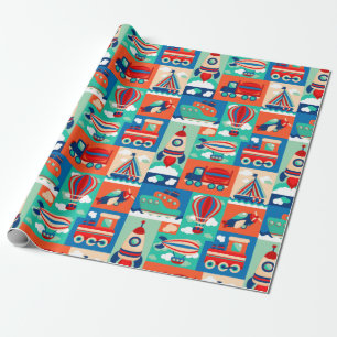 Cute transportation Pattern Wrapping Paper