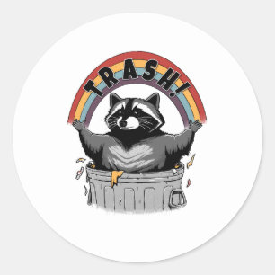 Cute Trash Panda Raccoon Save The Trash Panda Classic Round Sticker