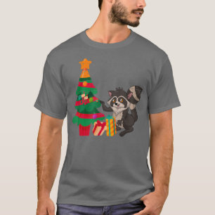 Cute Trash Panda Xmas Tree Merry Christmas Animal T-Shirt