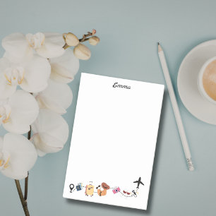 Cute Travel images and aeroplane, Custom Post-it Notes