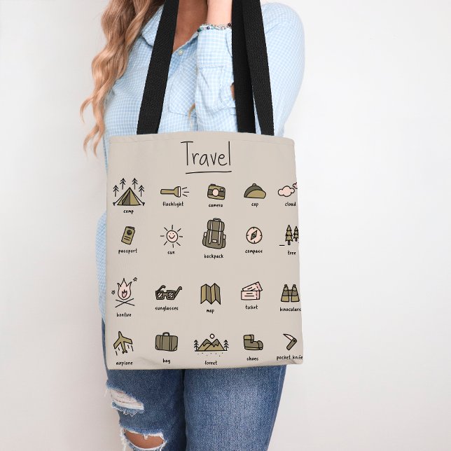 Cute Travel Lover Icons Adventure Camping Outdoor  Tote Bag (Creator Uploaded)