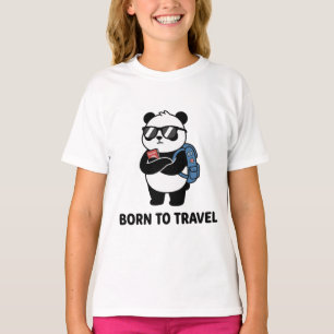 Cute Travel Panda – Born to Travel T-Shirt