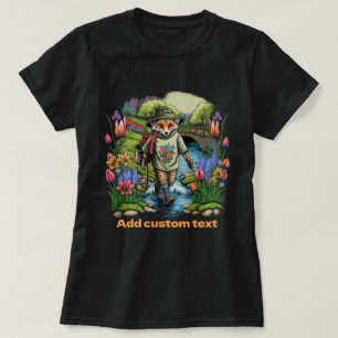 Cute Traveller Fox wildflower, Fox Lovers T-Shirt