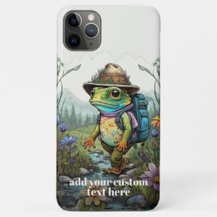 Cute Traveller Frog Wildflower Cottagecore Custom iPhone 11 Pro Max Case
