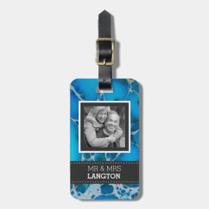 Cute Travelling Couple Mr and Mrs custom Photo Luggage Tag