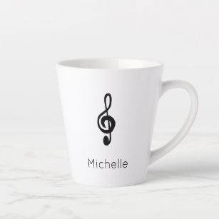 Cute Treble Clef Musical Latte Mug