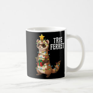 Cute Tree Ferret Christmas Lights Holiday Design  Coffee Mug