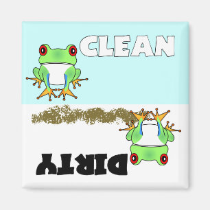 Cute Tree Frog Clean / Dirty Dishwasher Magnet