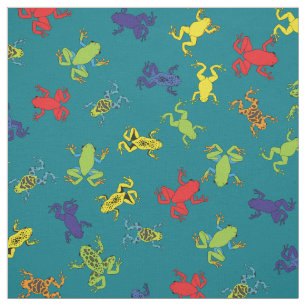 Cute Tree Frog Colourful Cartoon Kids Fabric