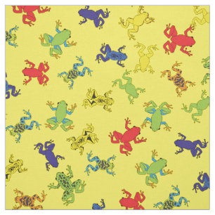 Cute Tree Frog Colourful Cartoon Kids Fabric