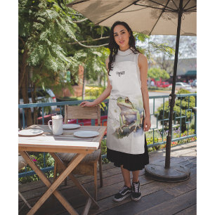 cute tree frog sitting on a branch customisable apron