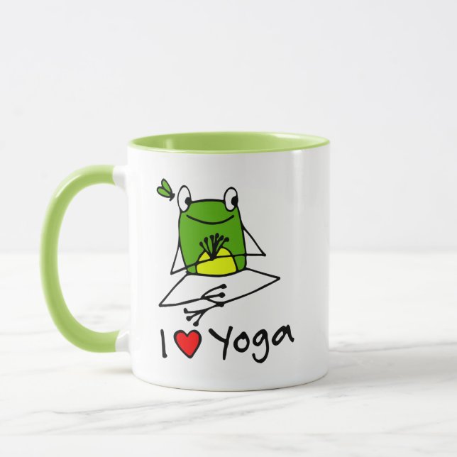 Cute Tree Frog Yoga Pose Mug (Left)