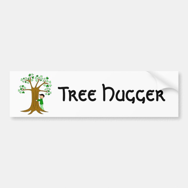 Cute Tree Hugger Design Bumper Sticker (Front)