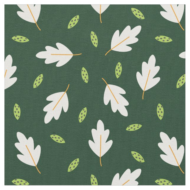 Cute Tree Leaf Pattern Fabric (Close Up)