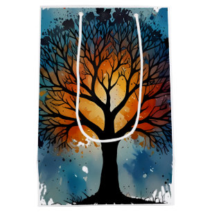 Cute Tree of Life Watercolour Medium Gift Bag