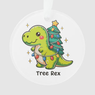 Cute Tree Rex Christmas Dinosaur T Rex Xmas Lights Ornament