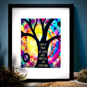 Cute Tree Swing Colourful inspirational classroom Poster