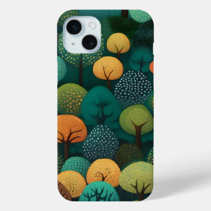 Cute trees digital art iPhone 15 mini case