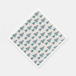 Cute Trees Doodles Pink Green     Napkin