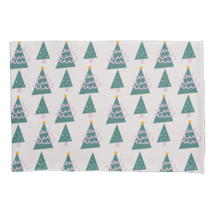 Cute Trees Doodles Pink Green           Pillowcase